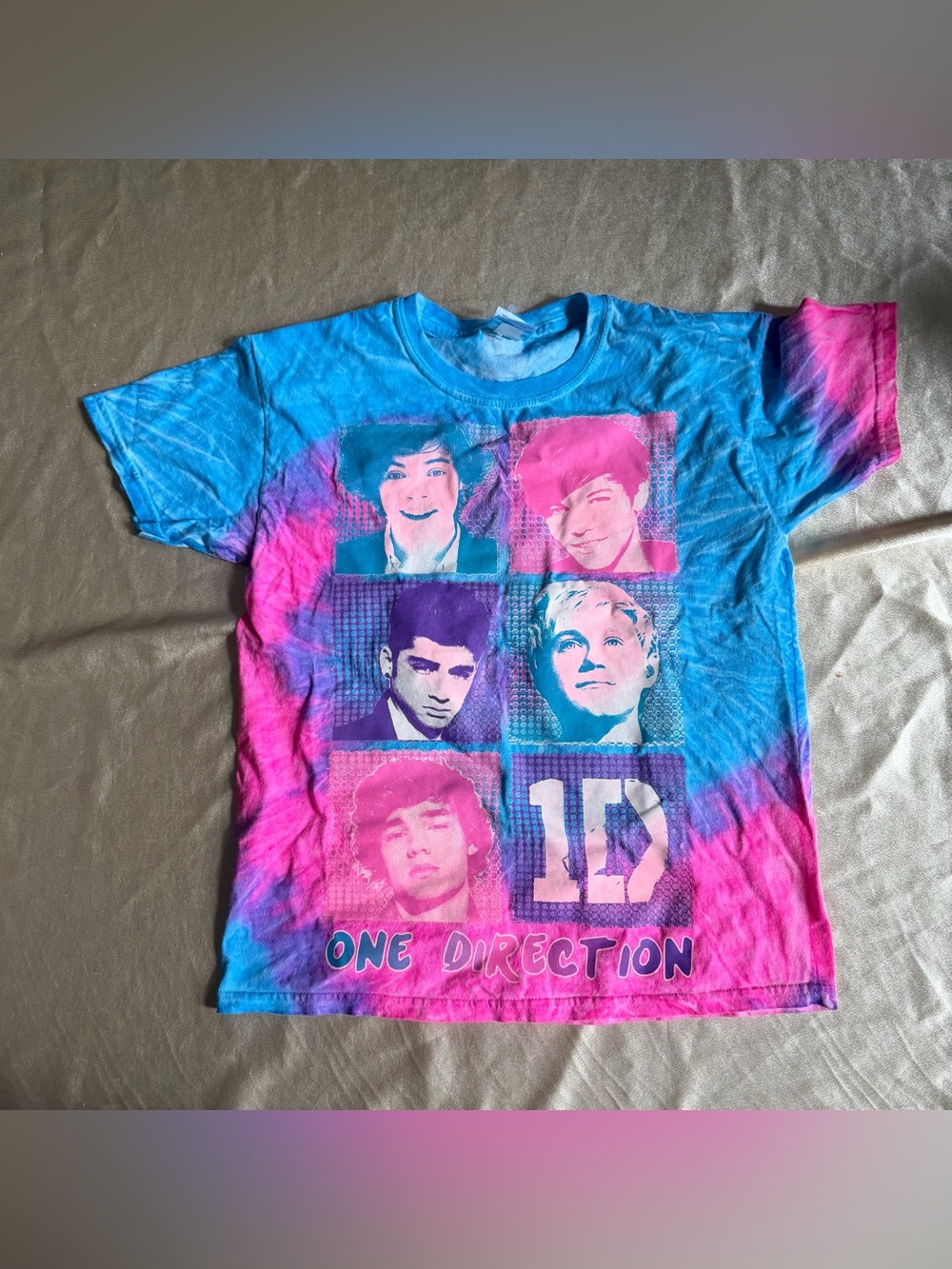 One Direction Member Photo Tie Dye Youth Large T-Shirt